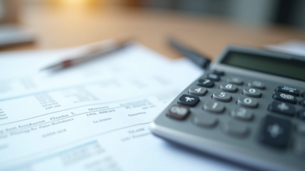 Kalkulačka vedle tabulky s čísly znázorňující výpočet zálohy na daň