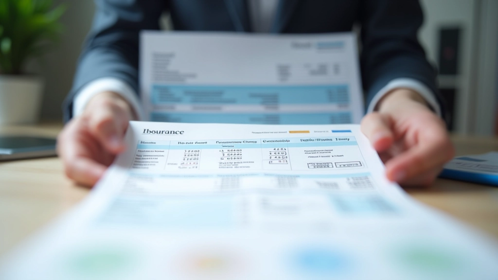 Složitý diagram pojistných sazeb s čísly a procenty